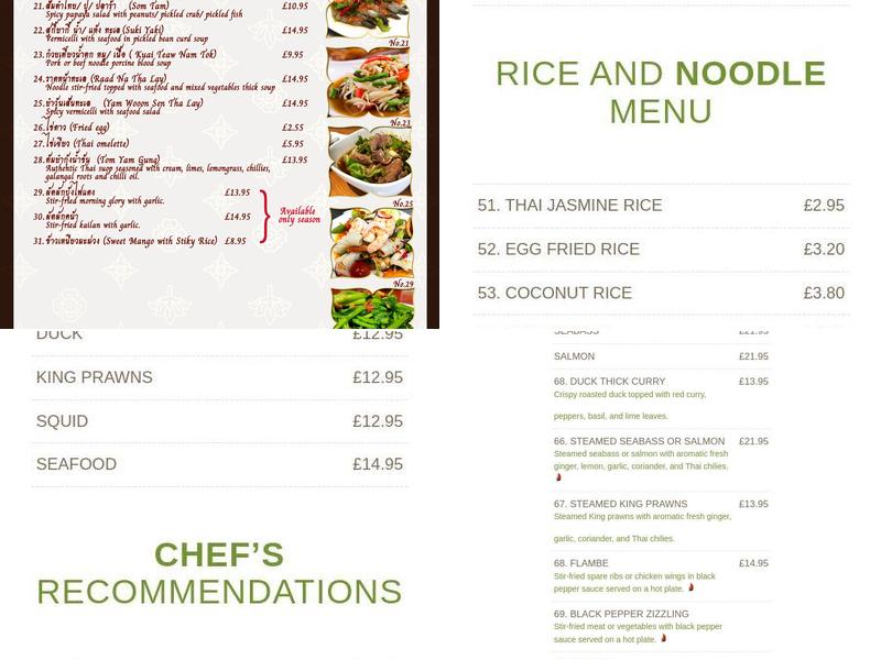 Boonnak Thai Restaurant Menu