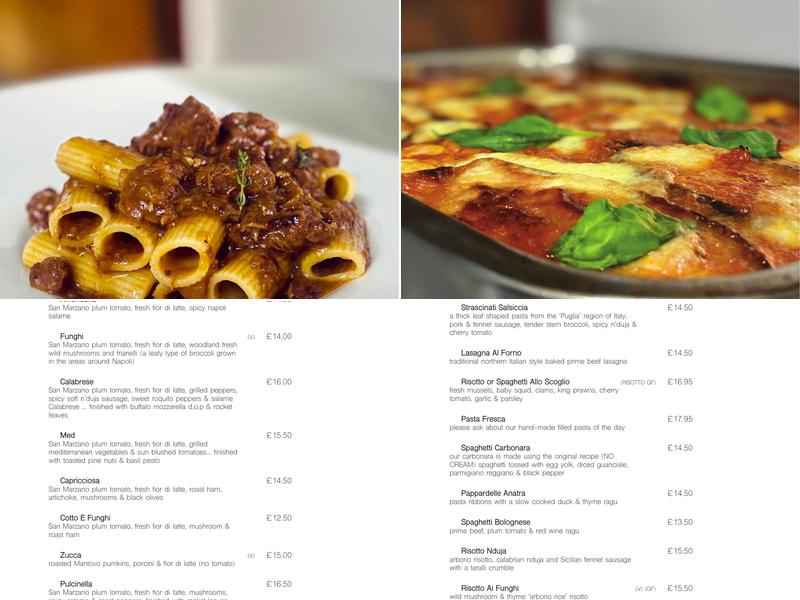 Pulcinella Menu