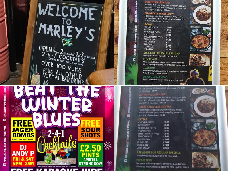 Fubar's Rum Bar Menu