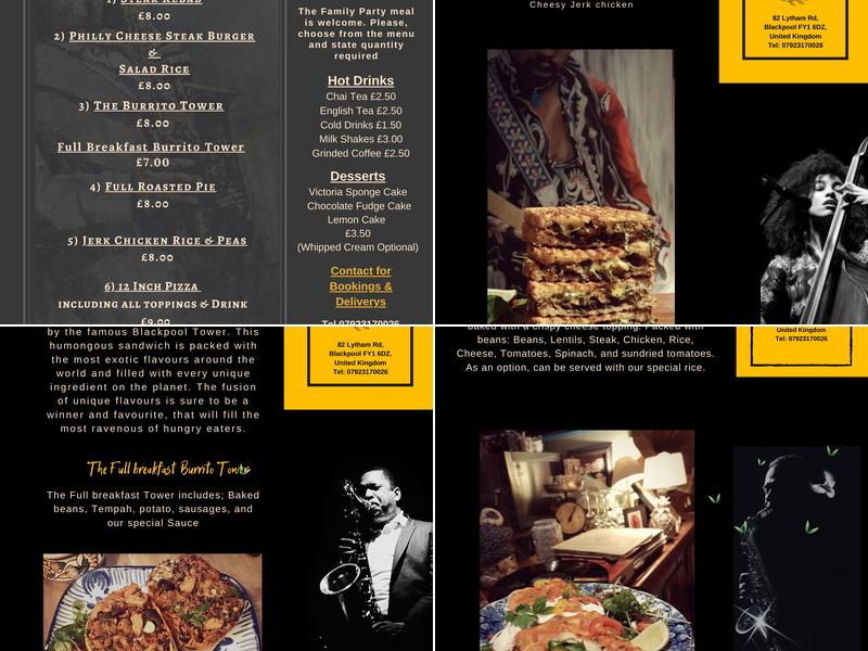 Cosy Jazz Café Menu