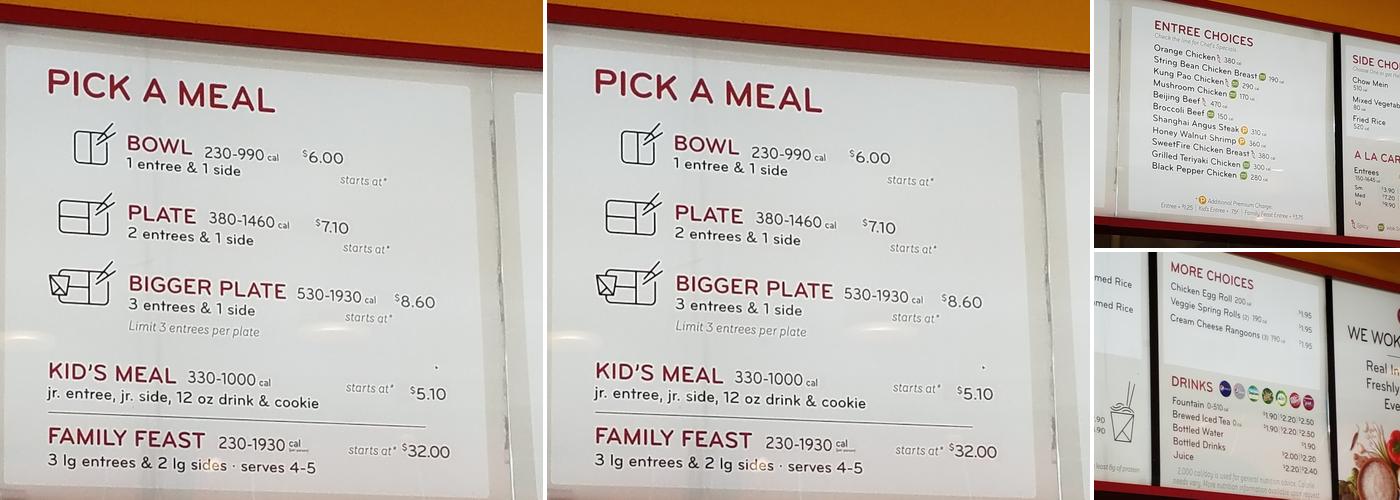 Panda Express Menu
