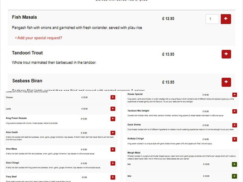 Eastern Balti Blackpool Menu