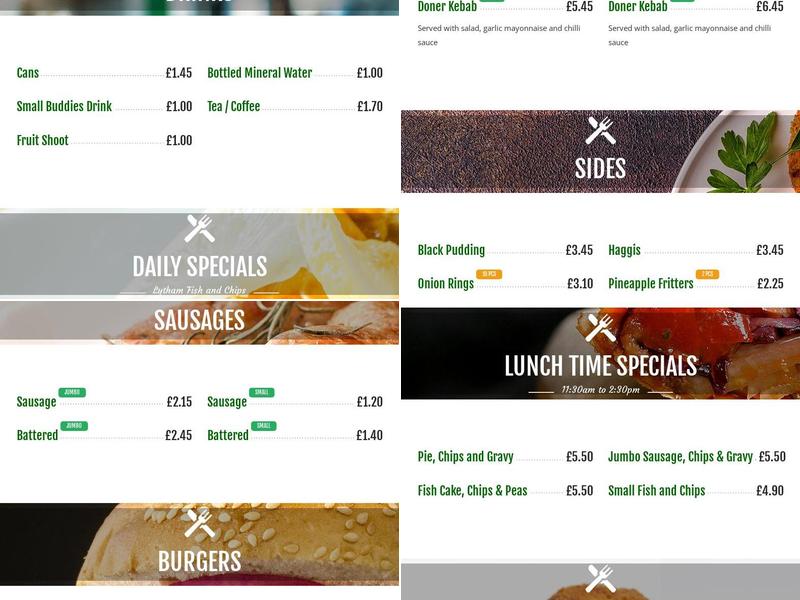 Lytham Fish & Chips Menu
