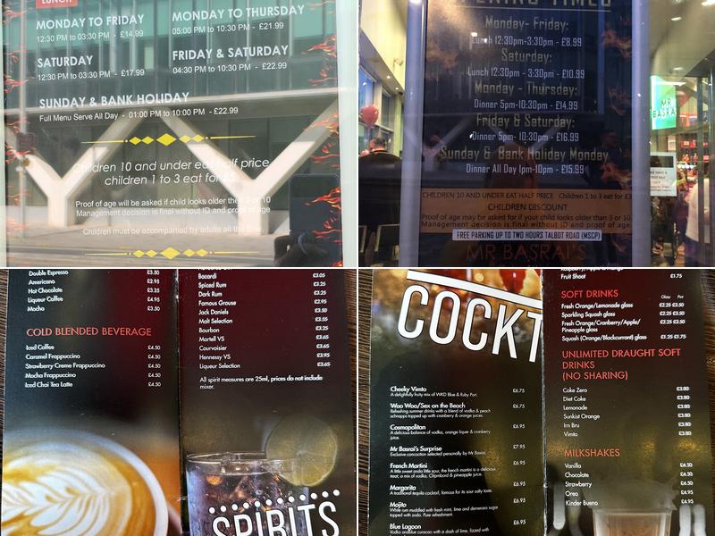 Mr. Basrai’s World Cuisines Menu