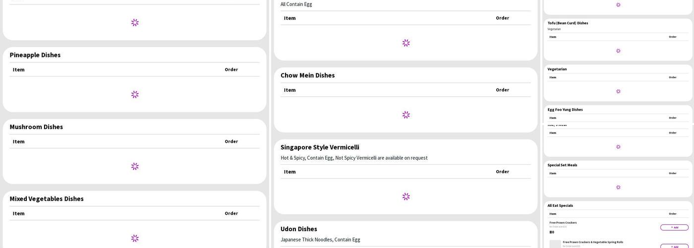 Yummy Open Kitchen Menu