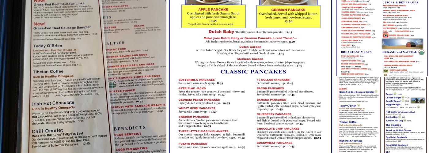 The Original Pancake House Menu