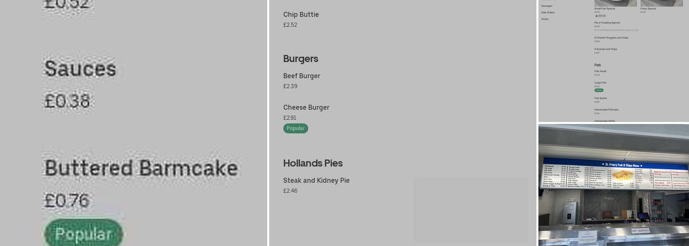 St. Friary • Traditional Fish & Chips Menu