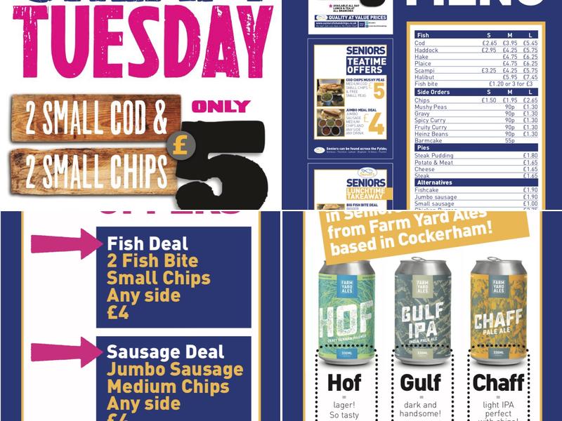 Seniors Poulton-le-Fylde Menu