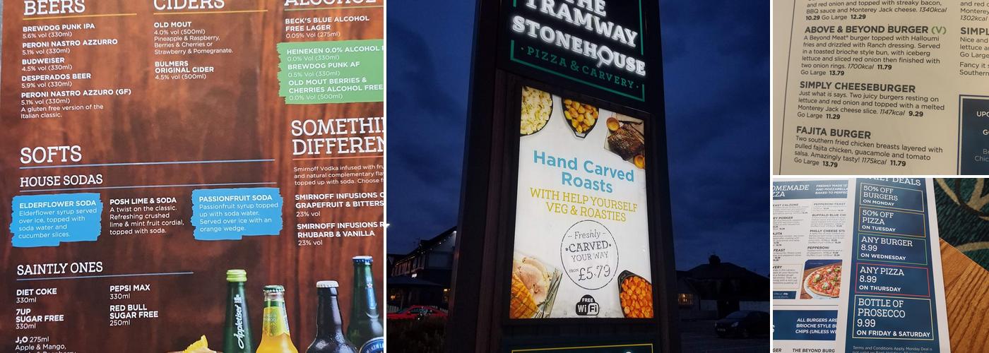 The Tramway, Cleveleys Menu