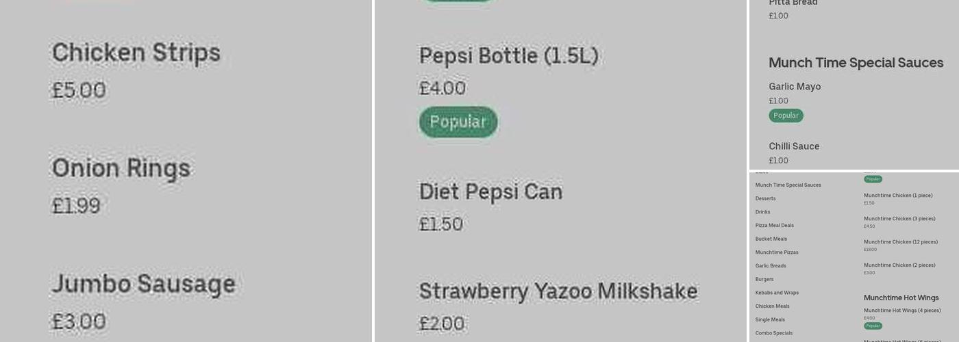 Urban Munchtime Menu