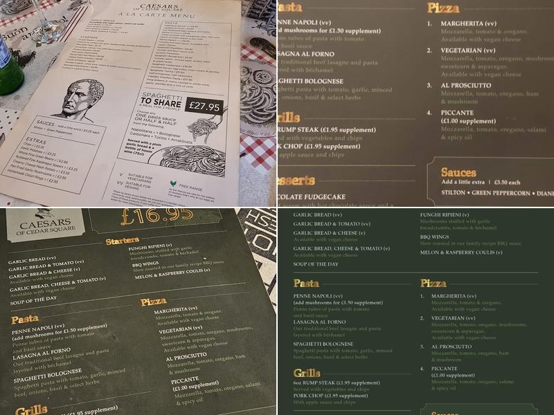 Caesar's Of Cedar Square Menu