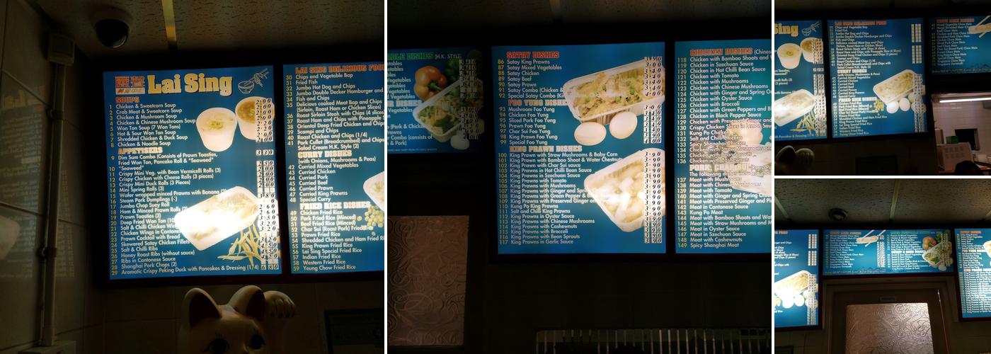 Lai Sing Delicious Food Centre Menu