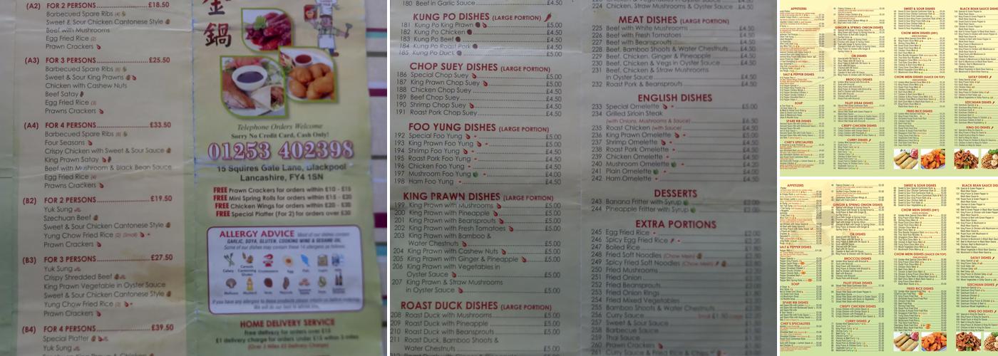 Golden Wok Menu