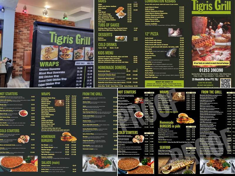 Tigris Grill Menu