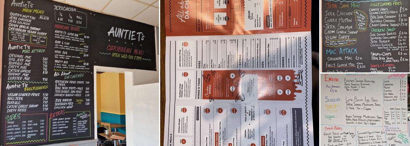 Auntie T's Spice Shak Menu