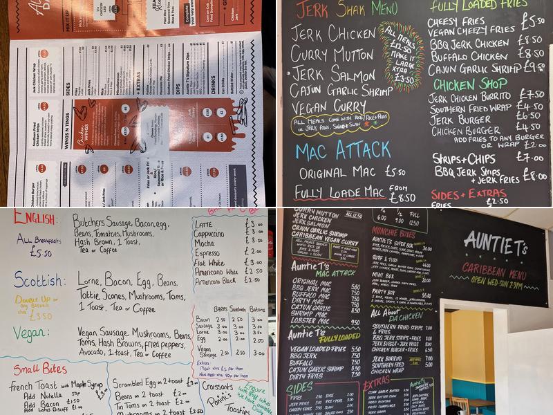 Auntie T's Spice Shak Menu