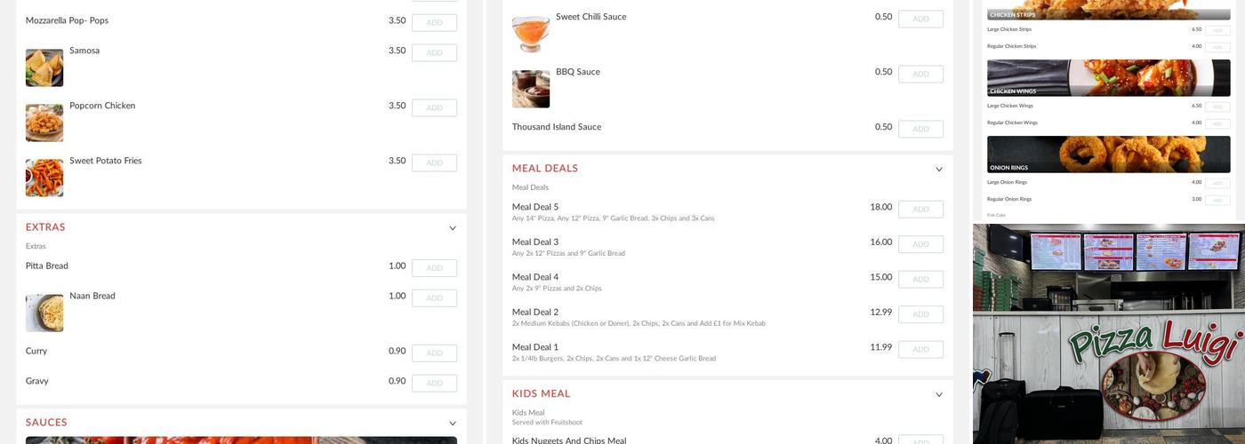 Pizza Luigi Menu
