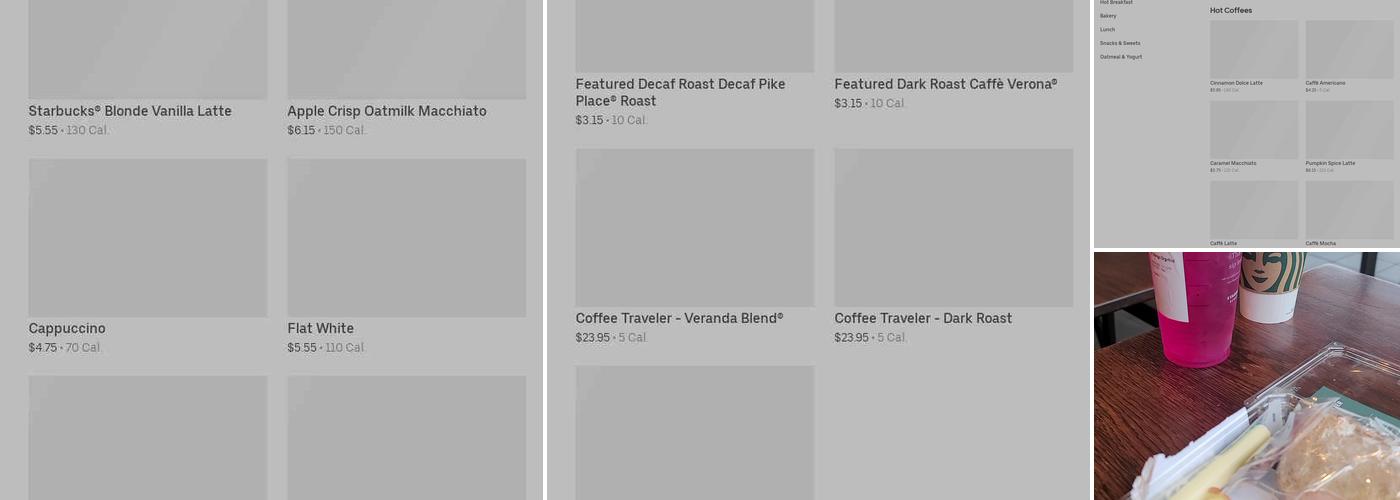Starbucks Coffee Company Menu