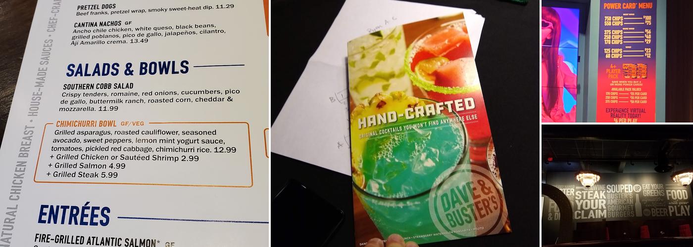 Dave & Buster's Addison Menu