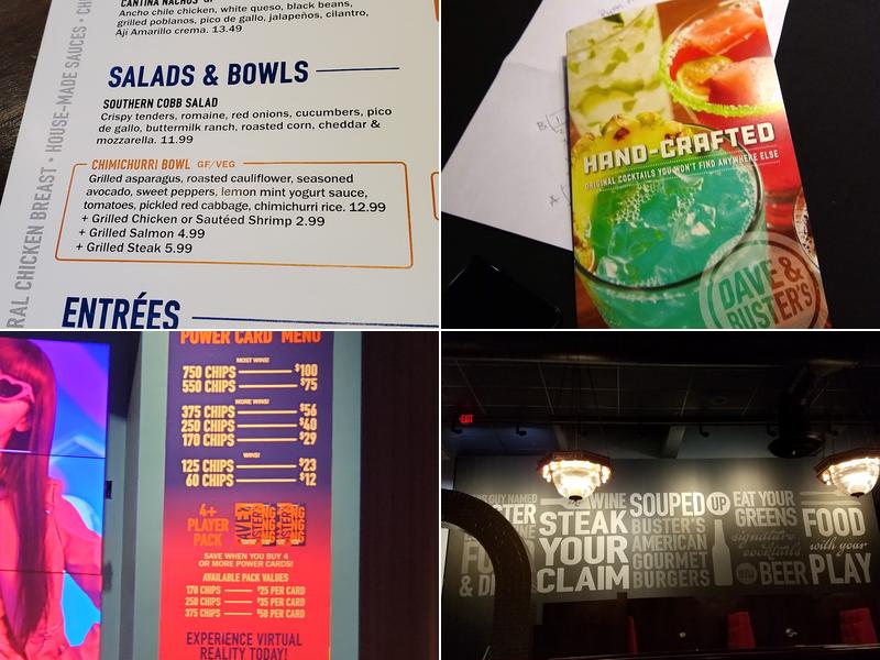 Dave & Buster's Addison Menu