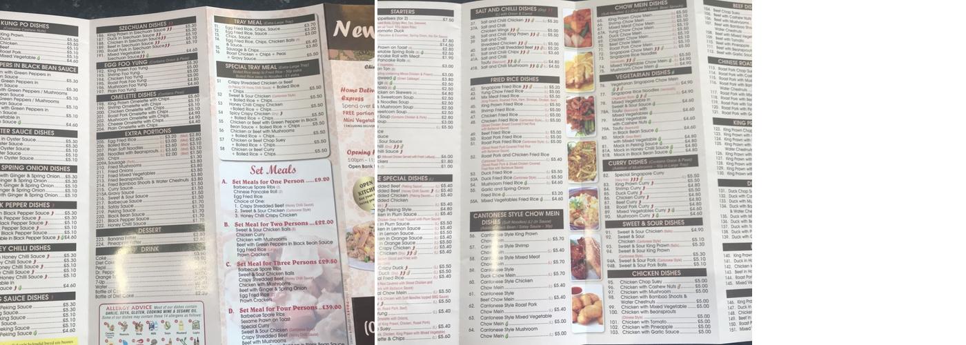 New City Chinese Menu
