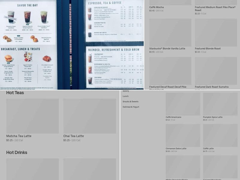 Starbucks Menu