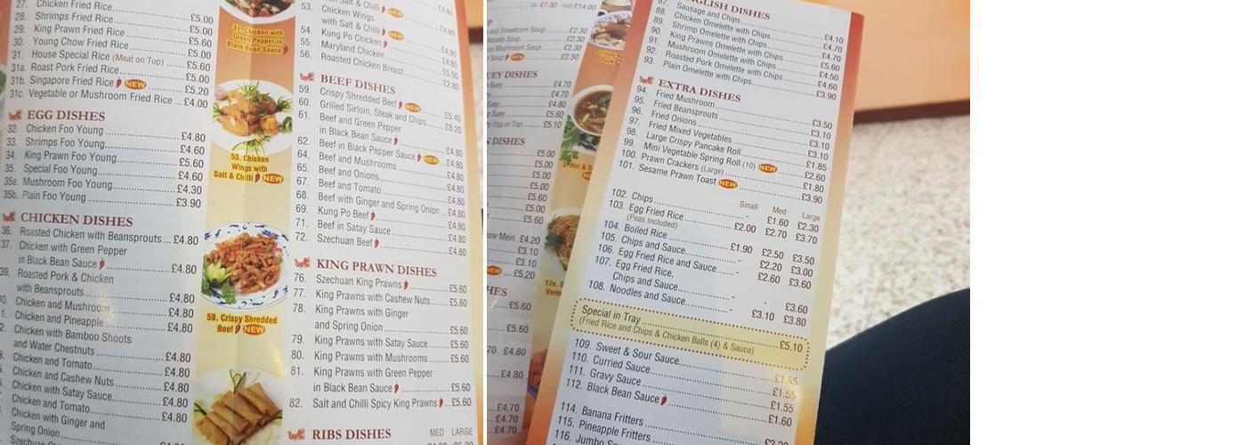 Red Diamond Chinese Take Away Menu