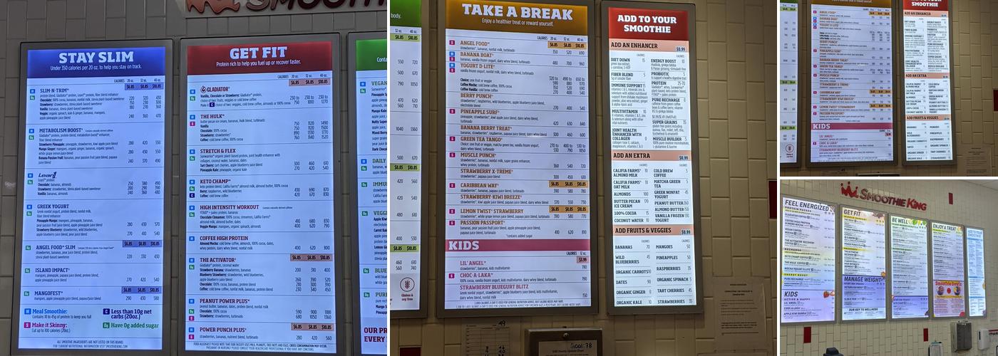 Smoothie King Menu