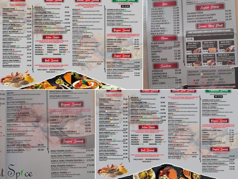 Rehmat Spice Menu