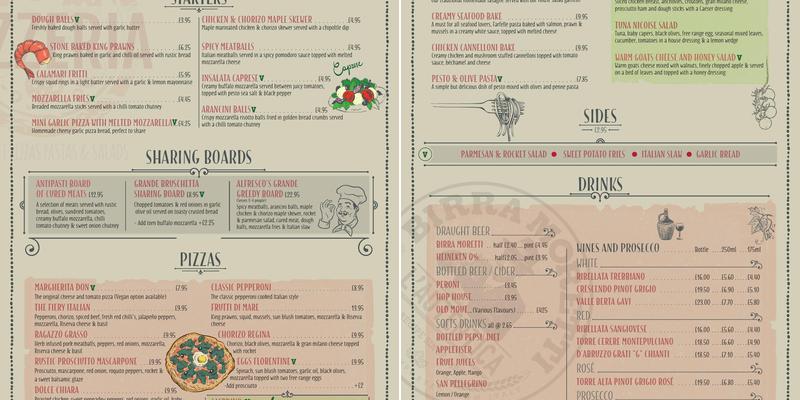Pizzeria Al fresco Menu