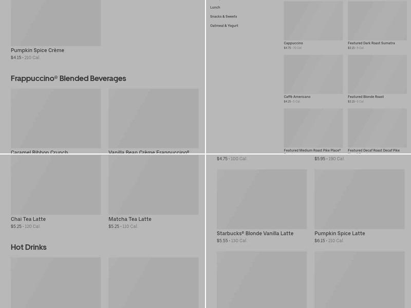 Starbucks Menu
