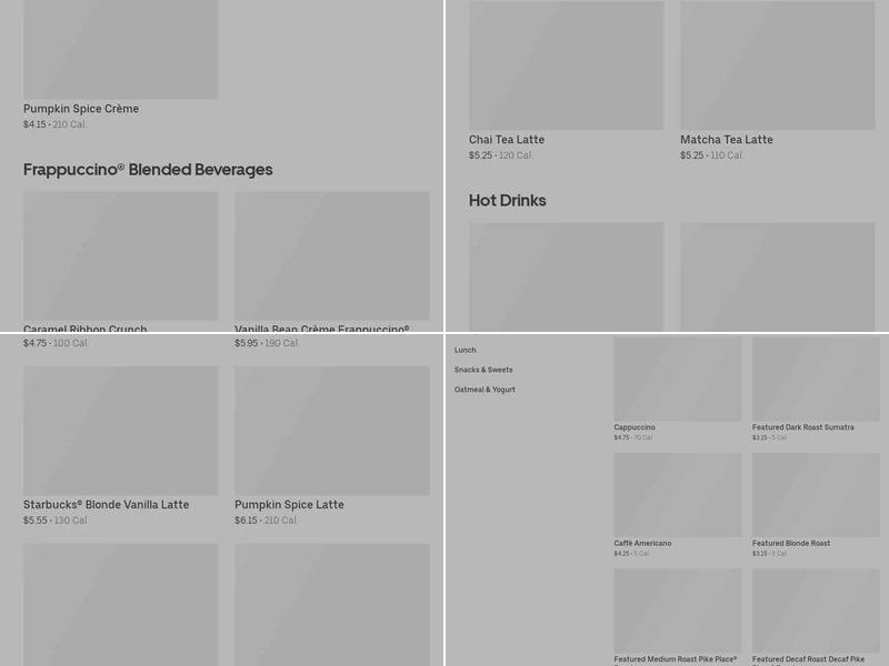 Starbucks Menu