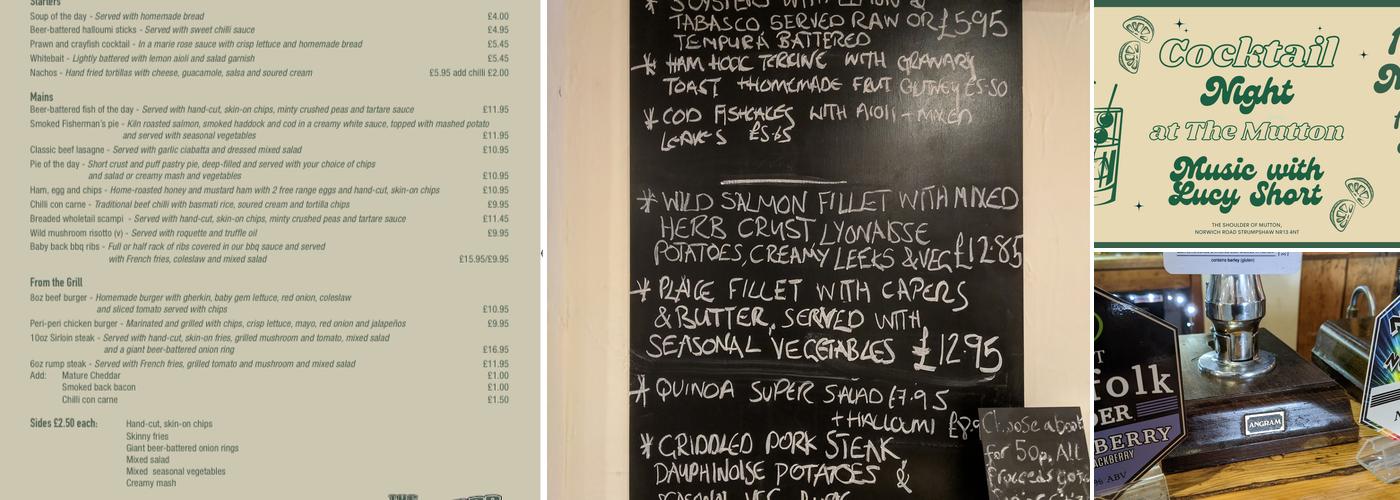 The Shoulder of Mutton Menu