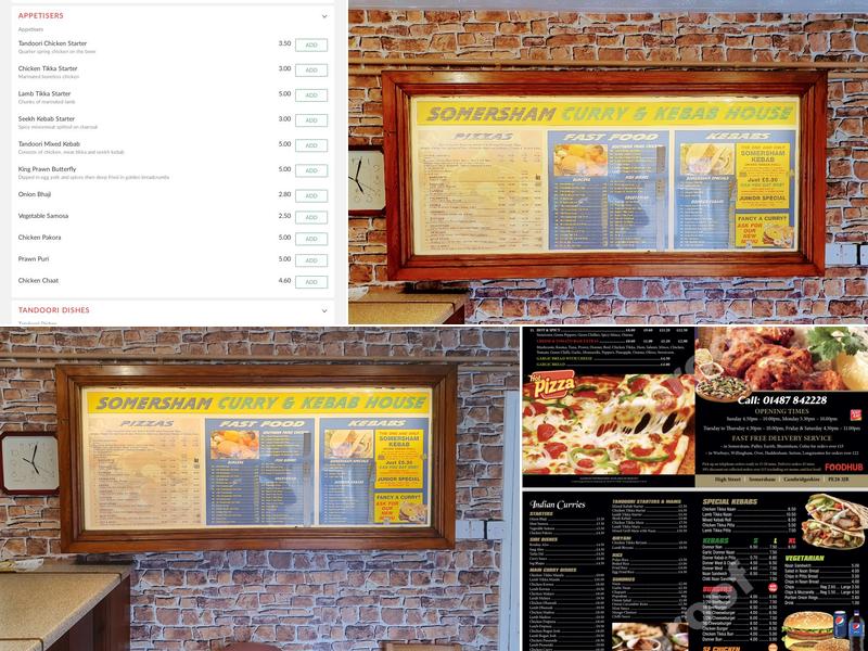 Somersham Curry Kebab Pizza Menu