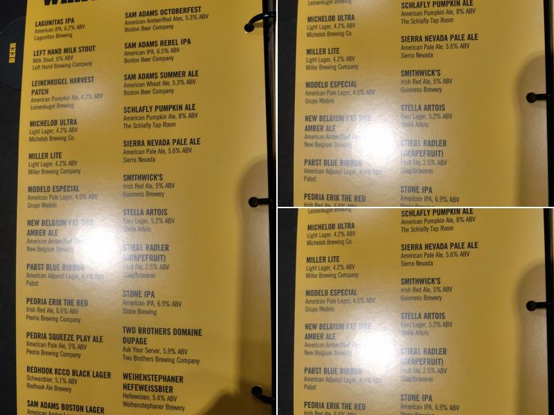 Buffalo Wild Wings Menu