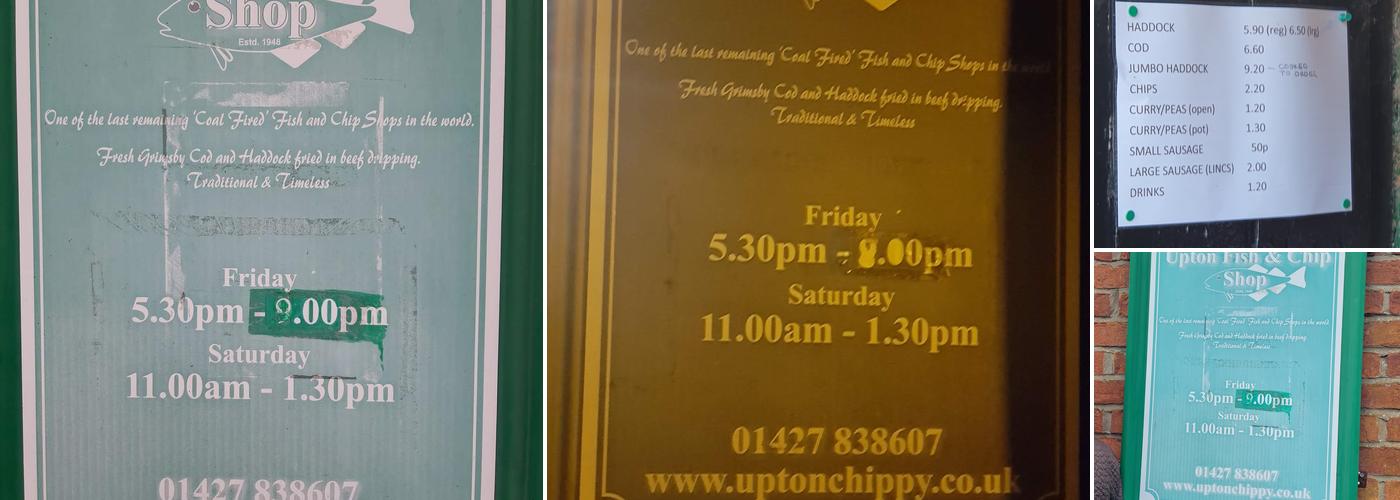 Upton Fish & Chip Shop Menu
