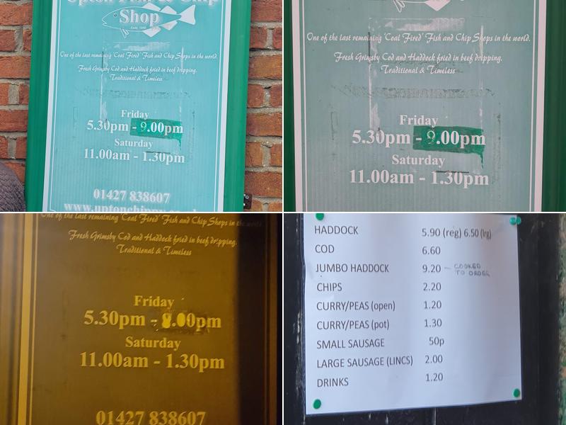 Upton Fish & Chip Shop Menu