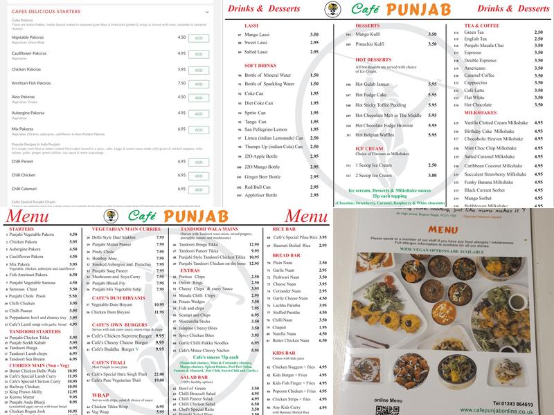 Cafe Punjab Menu