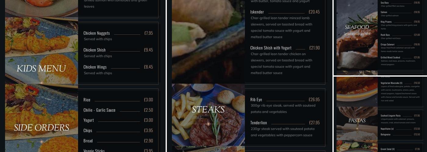 The Mezze Turkish Grill Bar &Restaurant Menu