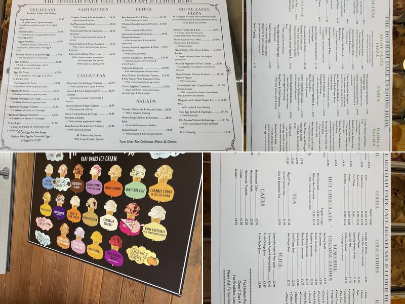 Hotham Park Cafe Menu