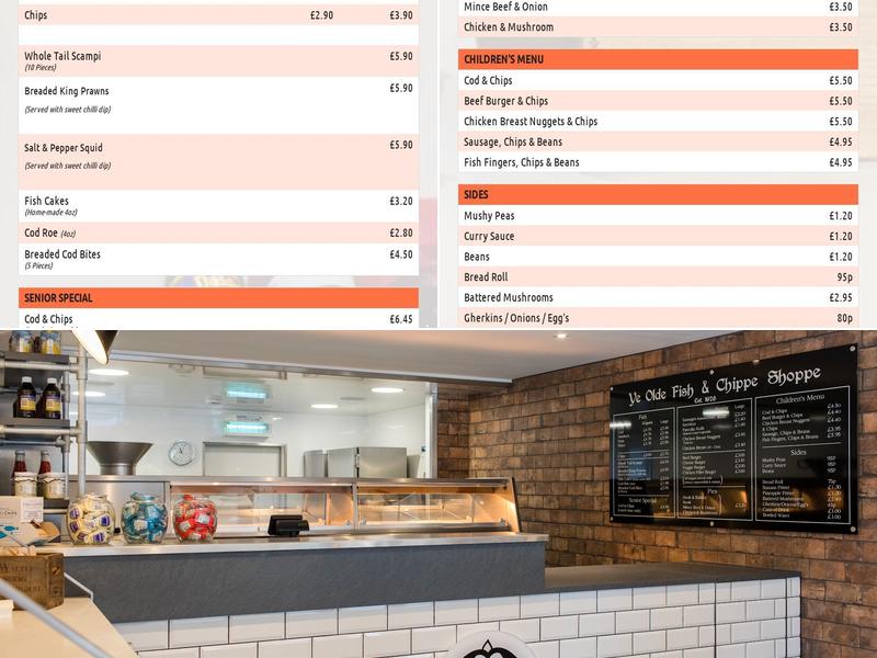 Ye Olde Fish & Chippe Shoppe Menu