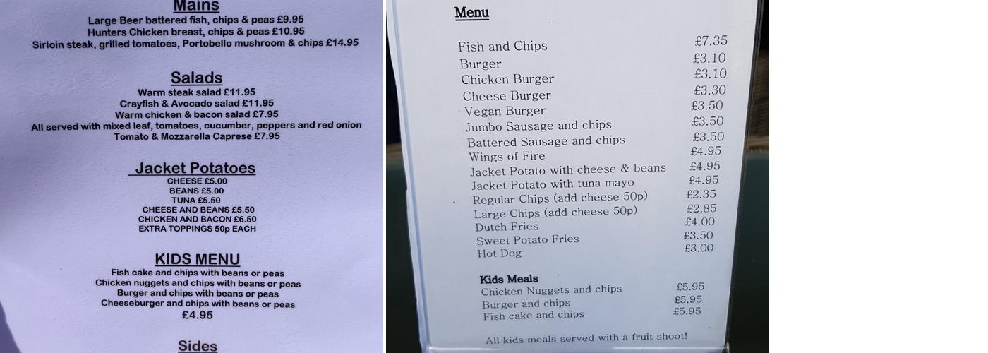 The Aviator Bar and Grill Menu