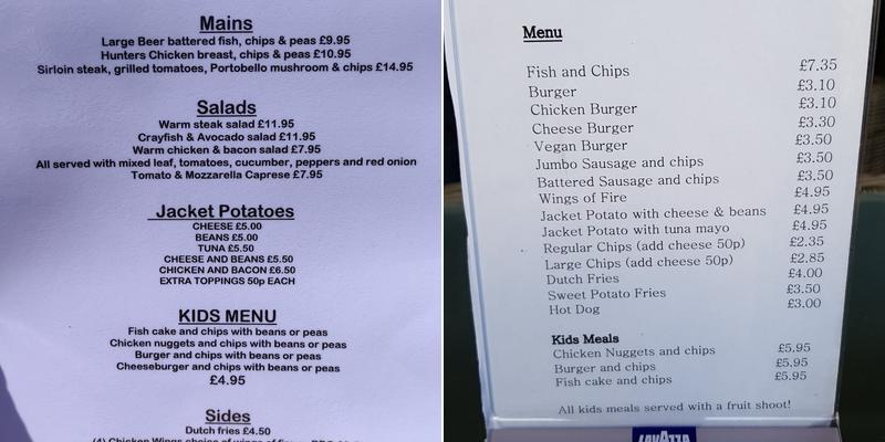 The Aviator Bar and Grill Menu