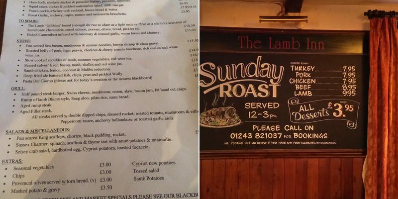 Lamb Inn Menu
