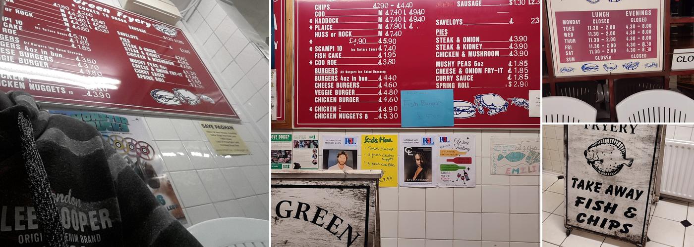 Rose Green Fryery Menu