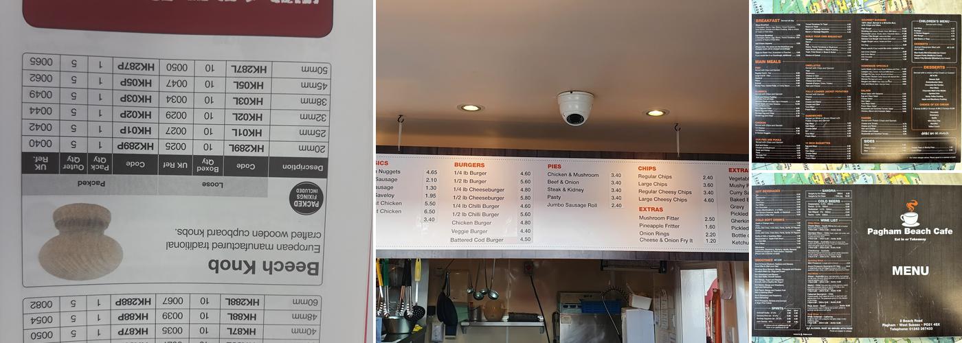 Pagham Beach Cafe Menu