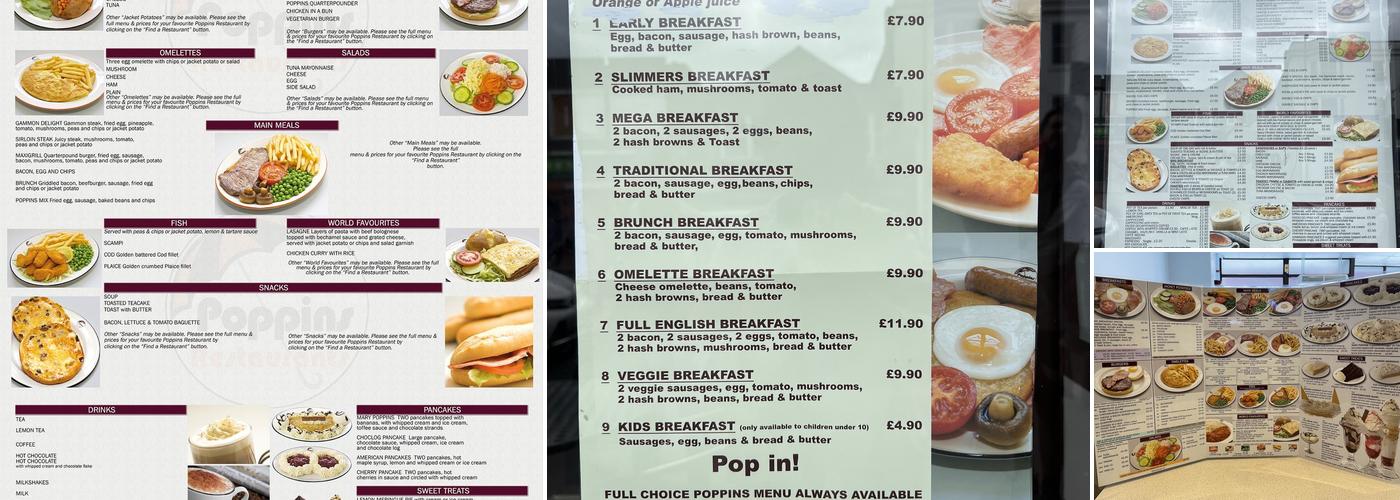 Poppins Bognor Regis Menu