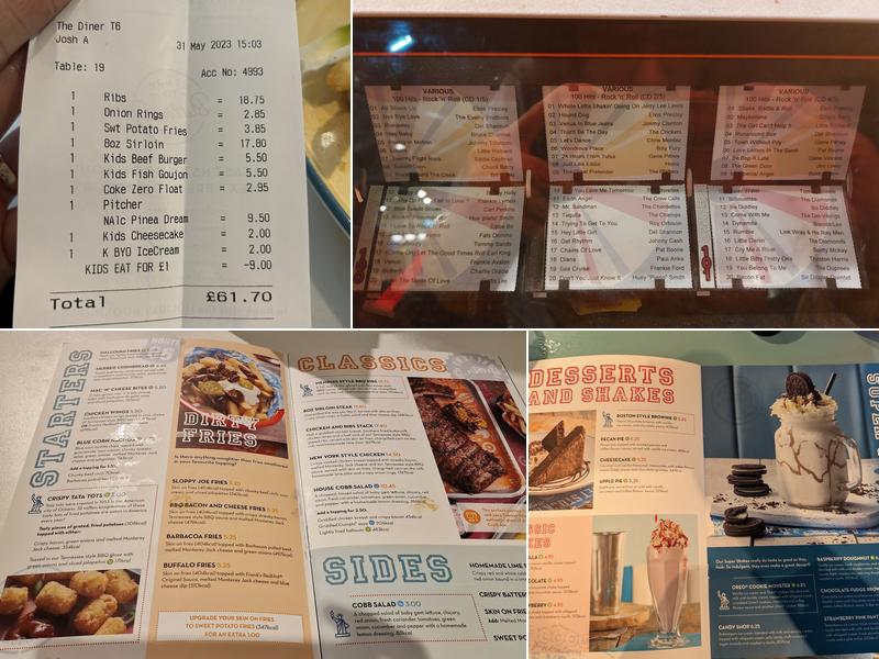 The Diner Menu
