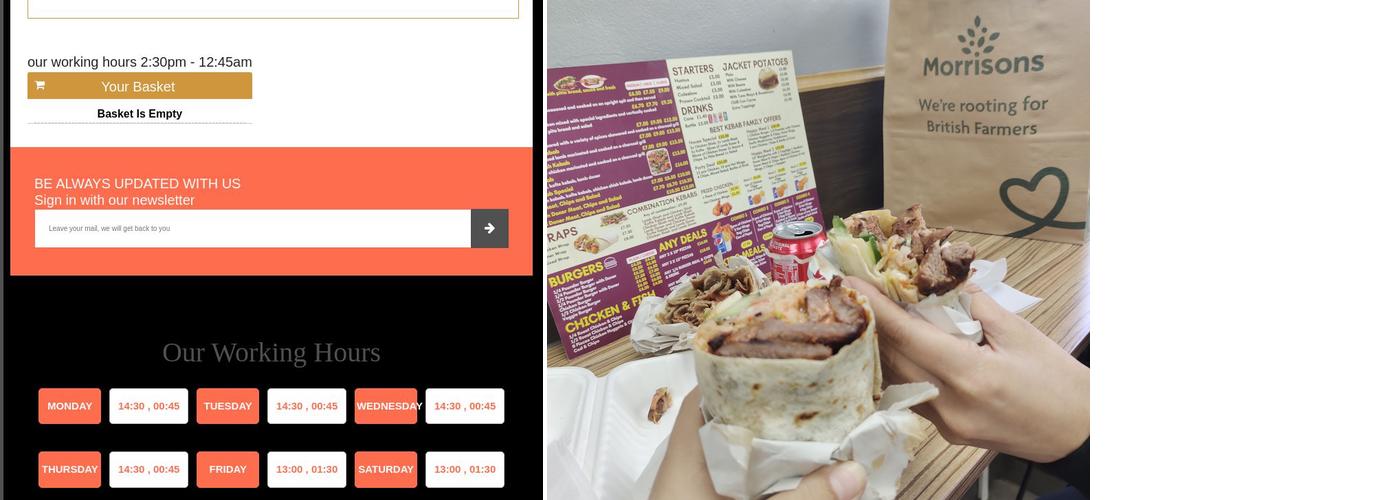 Best Kebab Bognor Menu