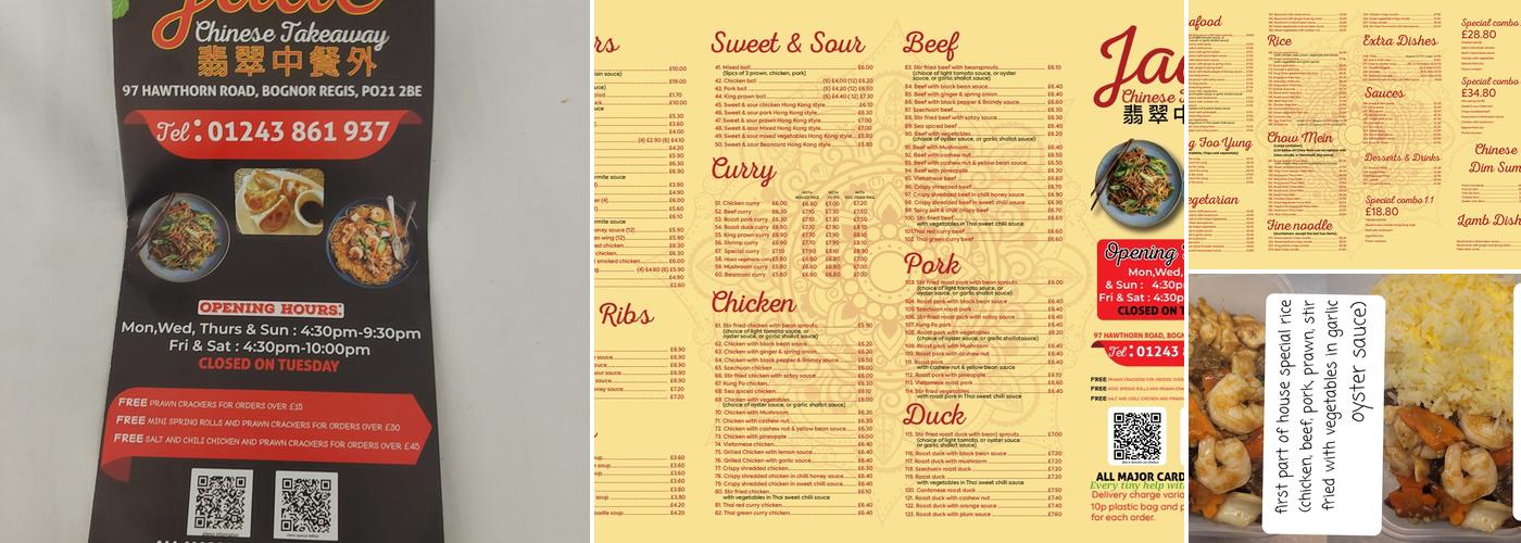 Jade Takeaway Menu